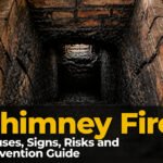 A graphic illustrating the dangers and temperatures of chimney fires.