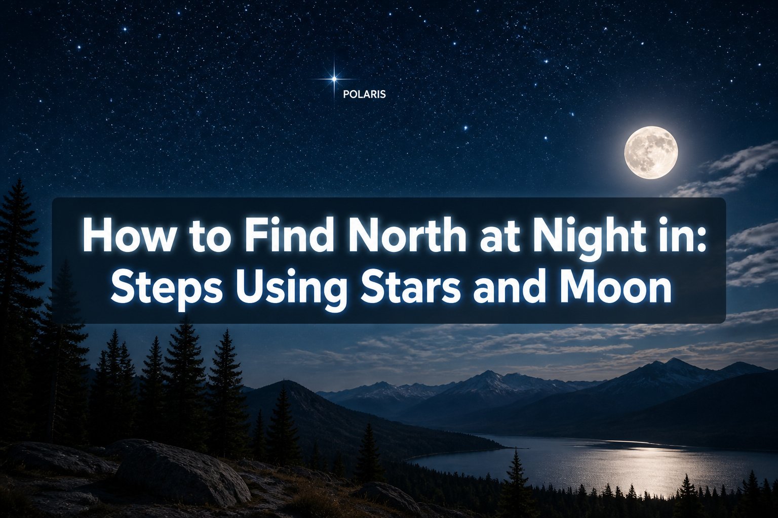 A night sky with numerous stars visible, illustrating navigation techniques.