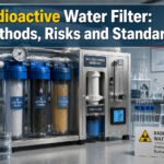 Different types of water filters designed to remove radioactive contaminants.