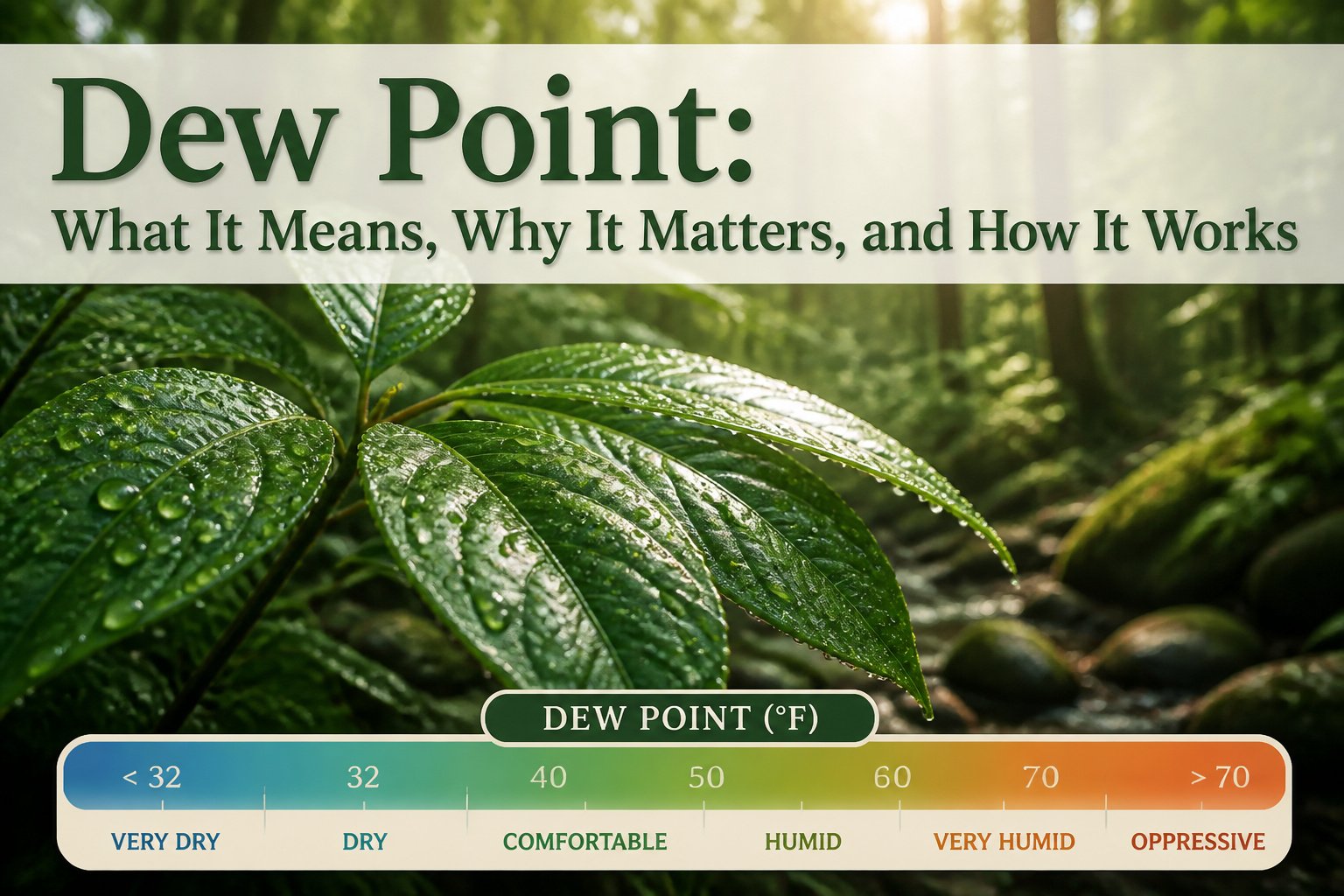 Infographic titled 'Understanding the Dew Point' related to survival.