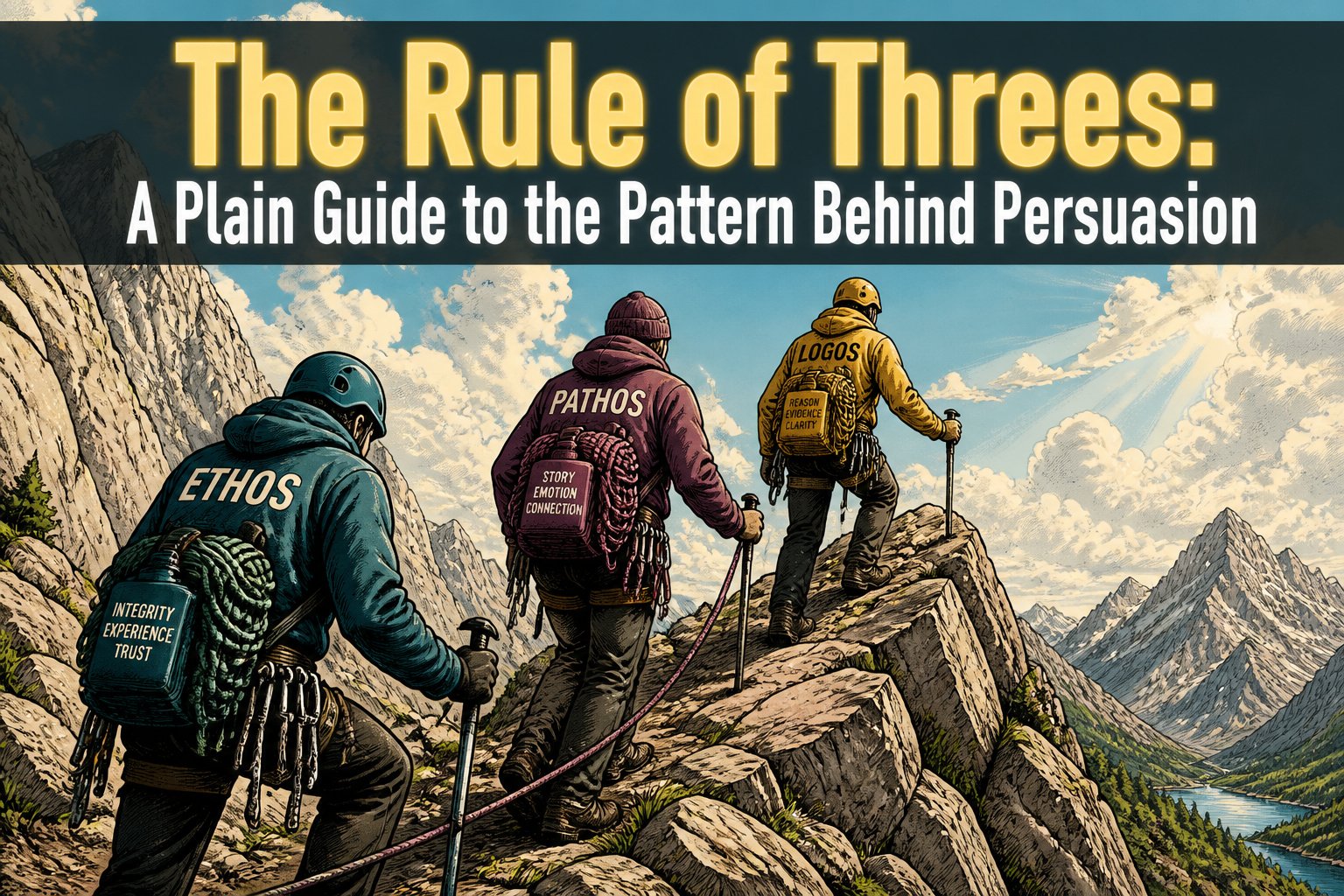 An illustration showing the concept of the Rule of Threes.