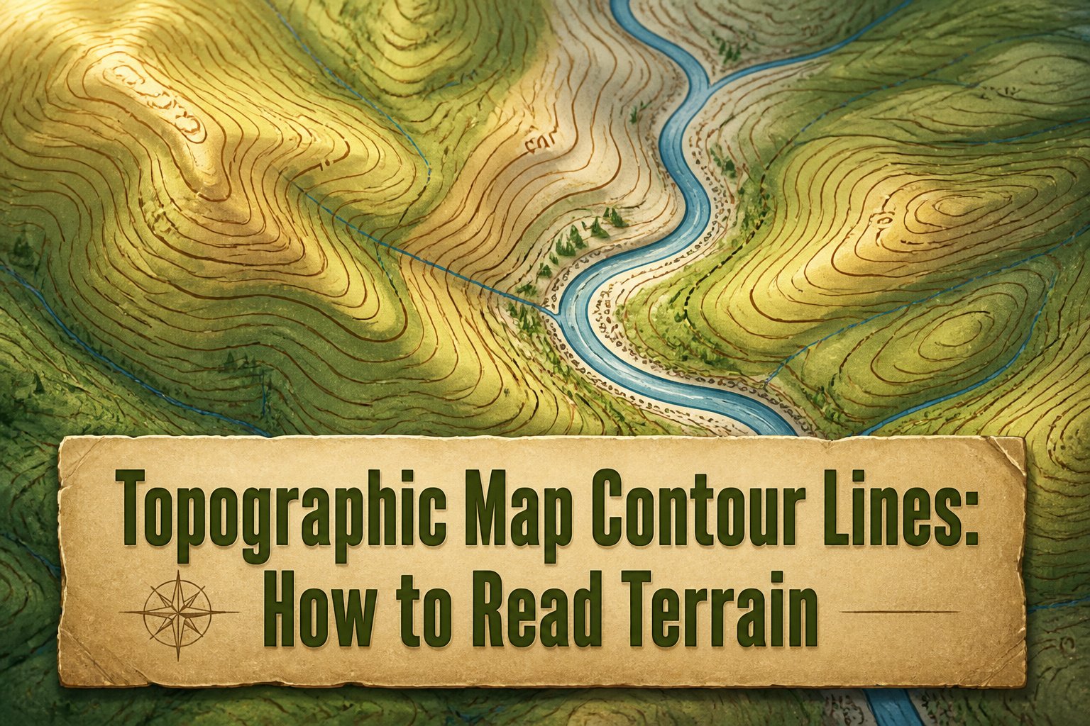 Topographic map displaying contour lines and elevation details.